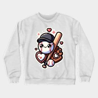 Baseball Valentine Kawaii Crewneck Sweatshirt